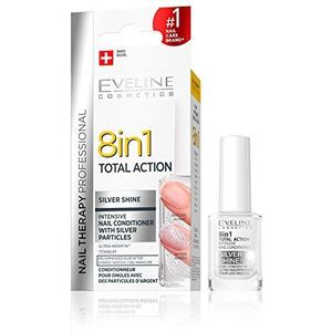 Eveline Cosmetics Total Action 8-in-1 nagelverzorging concentraat met zilverdeeltjes, 12 ml, herstellende behandeling, eenvoudig te gebruiken