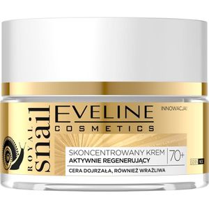 Eveline Royal Snail 70+ Skoncentrowany crème aktywnie regenerujący na dag en nacht 50ml