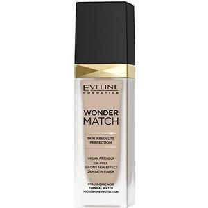 Eveline Cosmetics Wonder Match Langaanhoudende Vloeibare Make-up met Hyaluronzuur Tint 12 Light Natural 30 ml