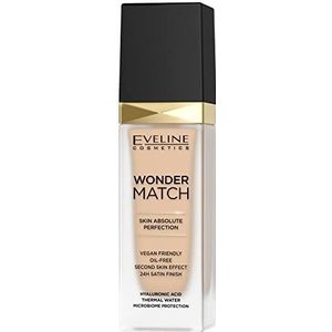 Eveline Cosmetics Wonder Match Langaanhoudende Vloeibare Make-up met Hyaluronzuur Tint 16 Light Beige 30 ml