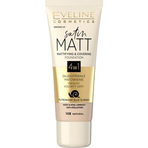Eveline Cosmetics - Satin Matt - Foundation - 30 ml - Tint 103 Natural