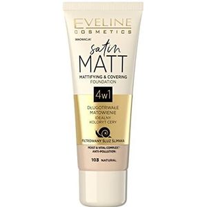 Eveline Cosmetics Satijn mat mat en ondoorzichtige gezichtspremer, 30 ml, nr. 103 natuurlijk