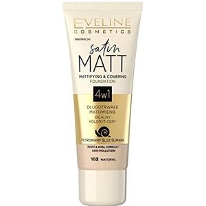 Eveline Cosmetics Satijnen matte en dekkende gezichtsprimer, 30 ml, nr. 103 Natural