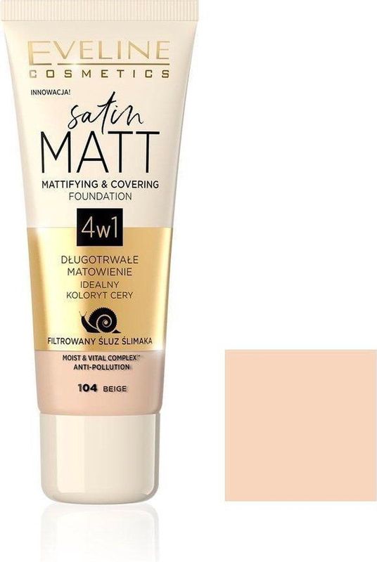 Eveline Cosmetics - Satin Matt - Foundation - Beige - 30 ml