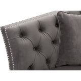 2-Zitsbank Chesterfield Modern Velours Donkergrijs