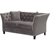 2-Zitsbank Chesterfield Modern Velours Donkergrijs