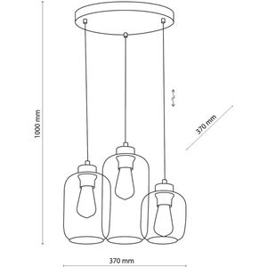 TK Lighting Marco Brown hanglamp, 3-lamps, helder/bruin