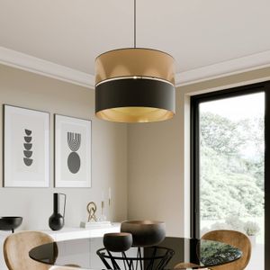 TK Lighting Hanglamp Hilton, zwart/goud, 1-lamp