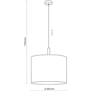 TK Lighting Hanglamp Deva Nature, 1-lamp, stoffen kap