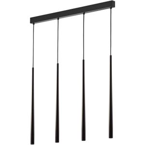 TK Lighting Piano hanglamp, langwerpig 4-lamps zwart