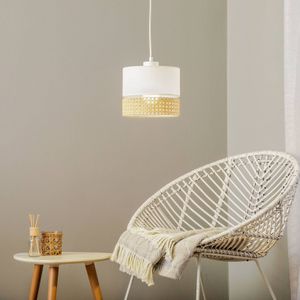 TK Lighting Hanglamp Paglia wit/rattan 1-lamp Ø 20 cm