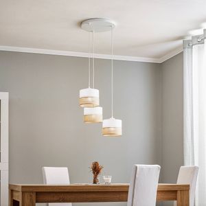 TK Lighting Hanglamp Linobianco, rond, 3-lamps