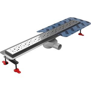 Douchegoot 110 cm roestvrij staal Wiper Premium Mistral, vloerafvoer voor douches, maten van 50 tot 120 extra vlakke afvoergoot Betegelbare doucheafvoer
