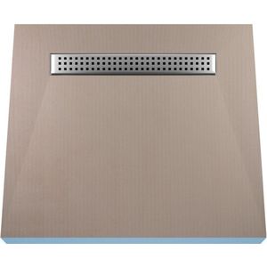 Betegelbare doucheplaat 90 x 160 cm Sirocco Oneway Wiper Showerlay doucheplank eenzijdig aflopend afvoer van roestvrij staal