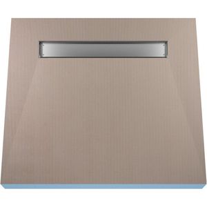 Betegelbare doucheplaat 90 x 170 cm Pure Oneway Wiper Showerlay doucheplank eenzijdig aflopend afvoer van roestvrij staal