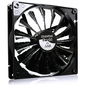 AABCOOLING Black Silent Fan 14 - Silent and Efficient 140mm Fan with 4 Anti-vibration Pads, Computer Fan, Quiet Fan, 12V, Air Cooler Fan, PC Case Fan 18,6 dB (A)