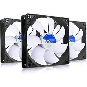 AABCOOLING Super Silent Fan 12 - Stille en Efficiënte 120 mm Ventilator met 4 Anti-Vibratiepads, PC-Koeling, 12 V, Voordeelverpakking 3 Stuks, 13,9 dB