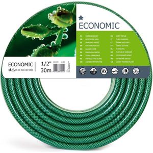 Cellfast Tuinslang ECONOMIC, flexibel, 3-laagse slang, Polyester gekruist gevlochten, UV-bestendig, 1/2"", 30m, Groen