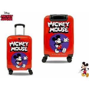 Disney Mickey Mouse Koffer - Trolley - Reiskoffer - 55x40x20 cm - Rood - Hardcase