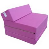 Matras voor Futon-fauteuil, opvouwbaar, kleurkeuze - lengte 200 cm,1227 fel roze -microvezel
