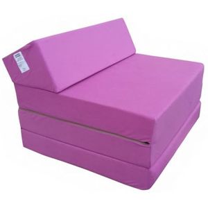 Matras voor Futon-fauteuil, opvouwbaar, kleurkeuze - lengte 200 cm,1227 fel roze -microvezel