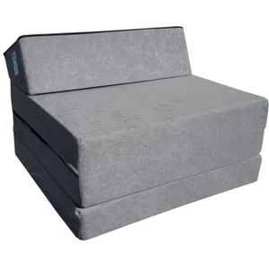 Natalia Spzoo Opvouwbare matras logeermatras met hoofdeinde 200 x 70 x 10 cm (Grijs 1008)