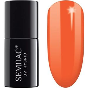 SEMILAC 045 Electric Orange UV-gelnagellak, duurzaam en eenvoudig aan te brengen, soak-off UV/LED, perfect voor thuis en professionele pedicure, 7 ml