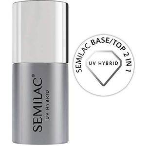 Semilac Base/Top 2-in-1 onderlak en toplaag, 7 ml, innovatieve UV-LED-top en basislaag voor hybride nagellak, beschermt de nagels tegen letsel