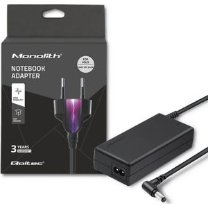 Qoltec 50018.65W - Notebook Voeding - Zwart - 65 W - 19 V