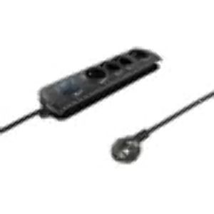 Qoltec Overspanningsbeveiliging | 4 stopcontacten | 2,5m | Zwart.