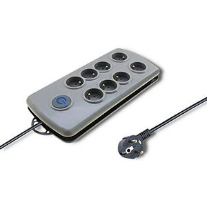Listwa zasilajÄ…ca Qoltec Listwa antyprzepiä™ciowa Quick Switch | 8 gniazd | szary | 2,5 m