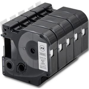 Qoltec 50232 Tape voor DYMO D1 45013 | 12mm x 7m | wit / zwart overprint