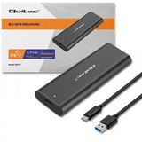 Qoltec - 50312 - Harddisk Behuizing - Zwart - Aluminium - M.2 2230