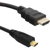 Qoltec 50400 2 m HDMI micro-HDMI zwarte HDMI-kabel – HDMI-kabels (2 m, HDMI Type A (standaard), HDMI Type D (Micro), zwart)