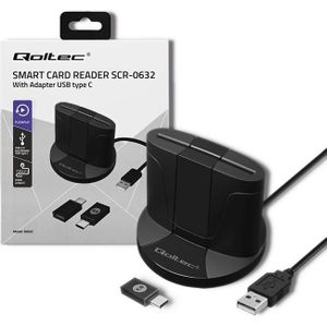 Qoltec - 50632 - Geheugenkaartlezer - Zwart - USB 2.0