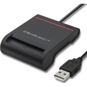 Qoltec - Chipkaartscanner - Zwart - Voor Tachografen en Klantenkaarten