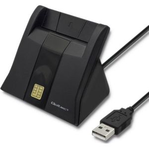 Qoltec - Skeneris Smart Chip ID Kaartscanner - USB 2.0 - Zwart