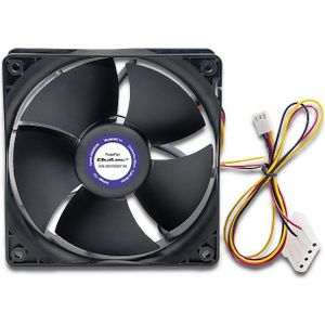 Qoltec 50714 ForceFan 6000 RPM ventilator 120mm (120 mm, 1 x), PC ventilator, Zwart