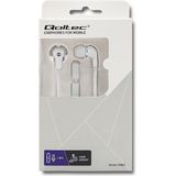 Qoltec 50801 Intrathekale Hoofdtelefoon Met Microfoon Wit