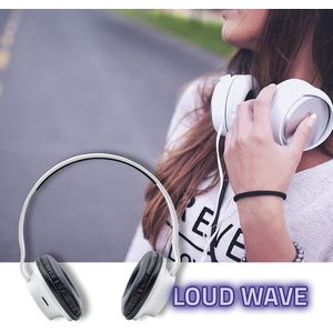 Qoltec Loud Wave draadloze koptelefoon met microfoon | BT 5.0 JL| Wit.