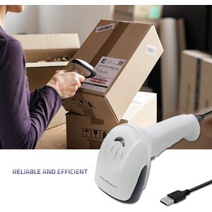 Qoltec - 50865 - Barcode Scanner - Wit - 1D CCD - USB