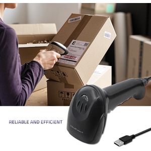 Qoltec - Laserscanner - USB - Zwart - CCD Type - Bedraad - Enkele Lijn