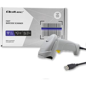 Qoltec Laserscanner 1D | USB | Wit.