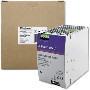 Qoltec 50901 Industriële DIN-rail voedingseenheid 480W 24V 20A (480 W), PC-voedingseenheid, Zilver