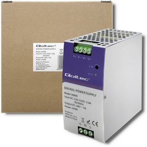 Qoltec 50999 DIN-rail voeding 240W (240 W), PC-voedingseenheid, Zilver