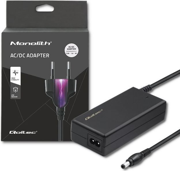 Qoltec - 51106 - Voeding Voor Notebooks - Zwart - 72 Watt