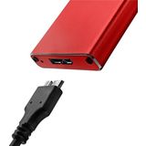 Qoltec - Aluminiowa Behuizing - Harddisk - Rood - Aluminium - 2TB