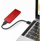 Qoltec - Aluminiowa Behuizing - Harddisk - Rood - Aluminium - 2TB