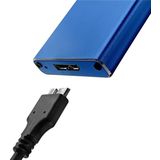 Qoltec - Aluminium Behuizing - Harddisk Behuizing - Blauw - Aluminium