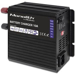 Qoltec - Monolith - Laadapparaat - Zwart - 10A 12V voor LiFePO4 AGM GEL SLA